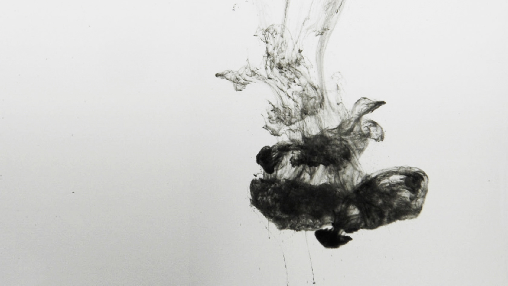 dark ink spot in water in black and white by Claudia Hansen and excerpt from video live visuals
